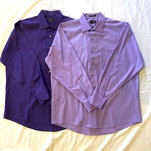 Set of 2 Arrow Classic Fit Long Sleeve Button Down Dress Shirts
